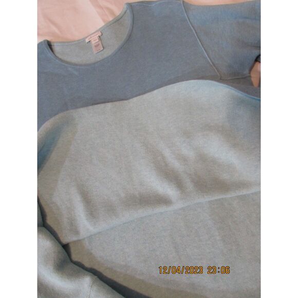 J. Jill reversible sweater size m asymmetrical hem minimalist cotton blue - Picture 6 of 7